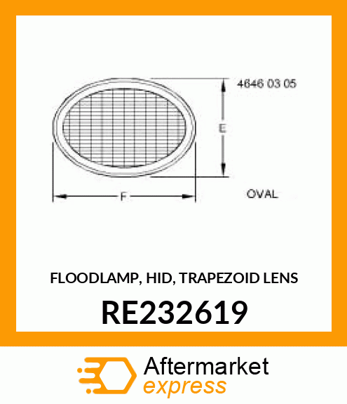 FLOODLAMP, HID, TRAPEZOID LENS RE232619