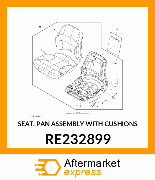 SEAT, PAN ASSEMBLY WITH CUSHIONS RE232899