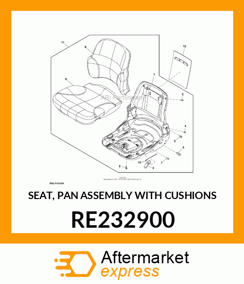 SEAT, PAN ASSEMBLY WITH CUSHIONS RE232900