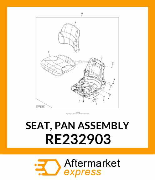 SEAT, PAN ASSEMBLY RE232903