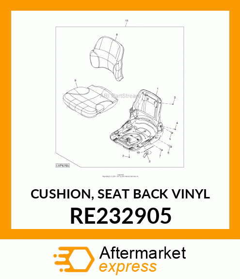 CUSHION, SEAT BACK (VINYL) RE232905