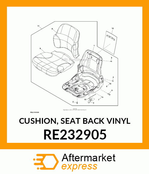 CUSHION, SEAT BACK (VINYL) RE232905