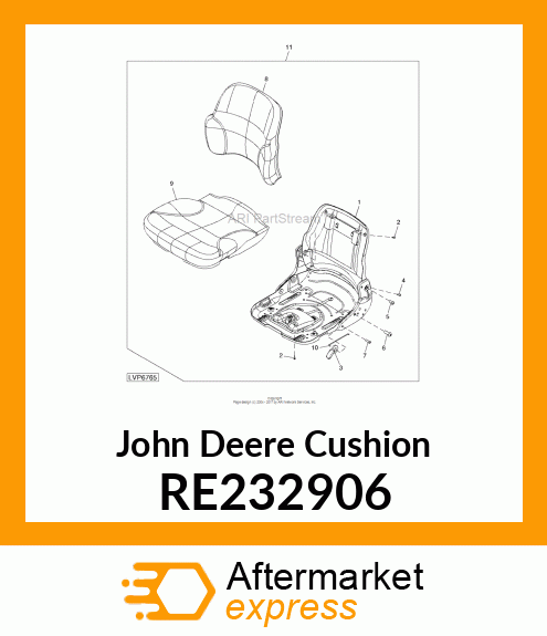 CUSHION, SEAT BOTTOM (CLOTH) RE232906