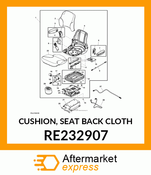 CUSHION, SEAT BACK (CLOTH) RE232907