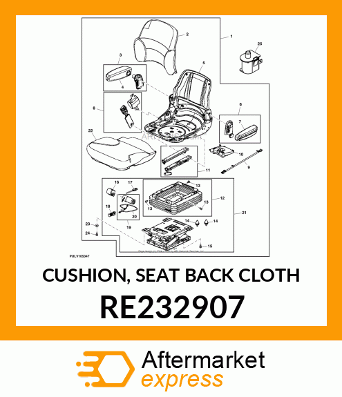 CUSHION, SEAT BACK (CLOTH) RE232907