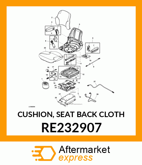 CUSHION, SEAT BACK (CLOTH) RE232907