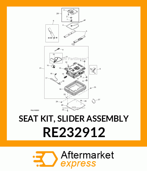 SEAT KIT, SLIDER ASSEMBLY RE232912