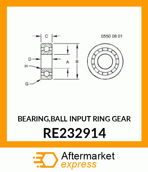 BEARING,BALL INPUT RING GEAR RE232914