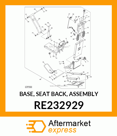 BASE, SEAT BACK, ASSEMBLY RE232929