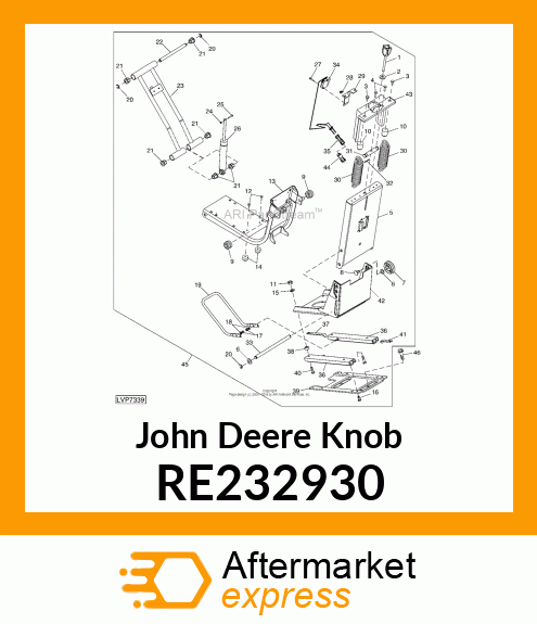 KNOB, SEAT HEIGHT ADJUST RE232930