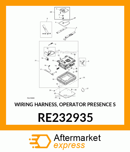 WIRING HARNESS, OPERATOR PRESENCE S RE232935