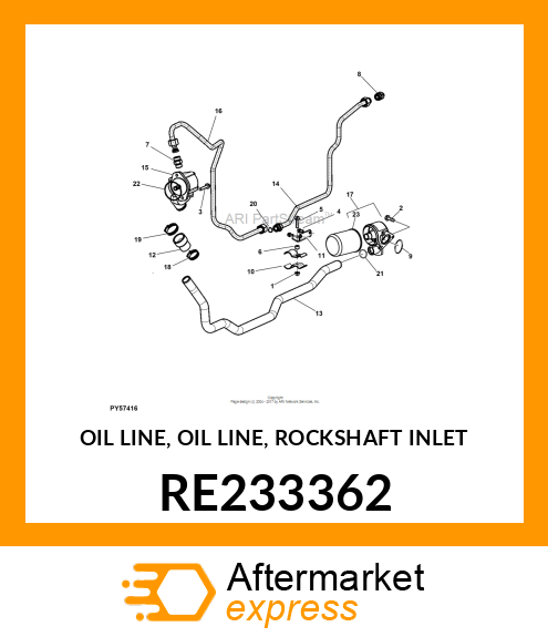 OIL LINE, OIL LINE, ROCKSHAFT INLET RE233362