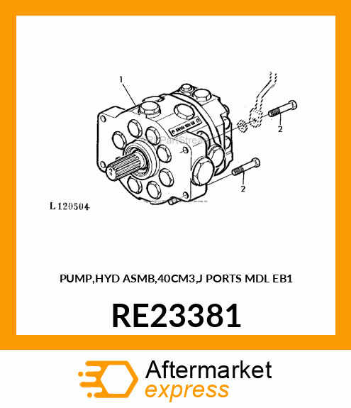 PUMP, HYD ASMB,40CM3,J PORTS MDL EB RE23381