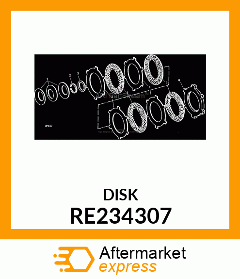 CLUTCH DISK WITH FACINGS RE234307