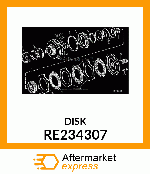 CLUTCH DISK WITH FACINGS RE234307