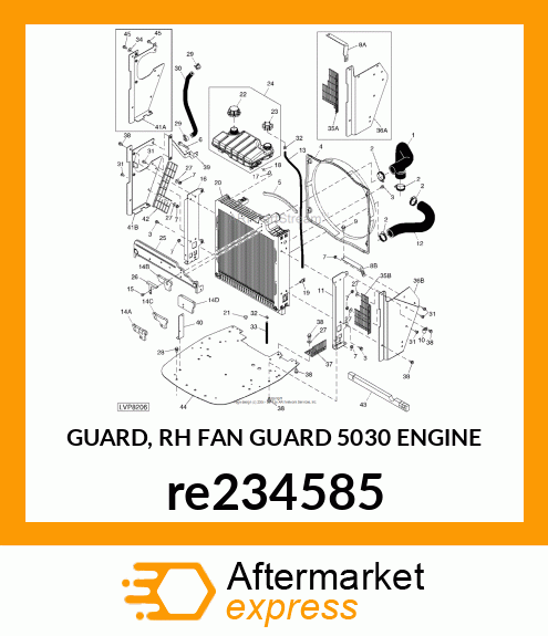 GUARD, RH FAN GUARD 5030 ENGINE re234585