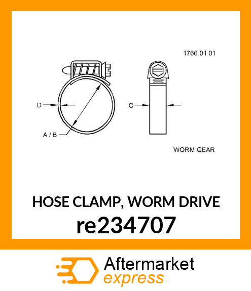 HOSE CLAMP, WORM DRIVE re234707