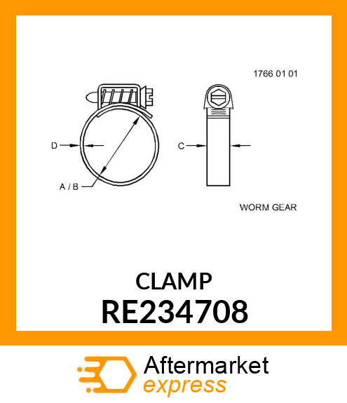 HOSE CLAMP, CLAMP, HOSE RE234708