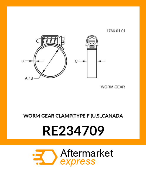 WORM GEAR CLAMP(TYPE F )U.S.,CANADA RE234709