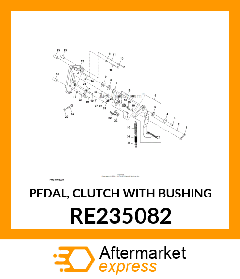 PEDAL, CLUTCH WITH BUSHING RE235082