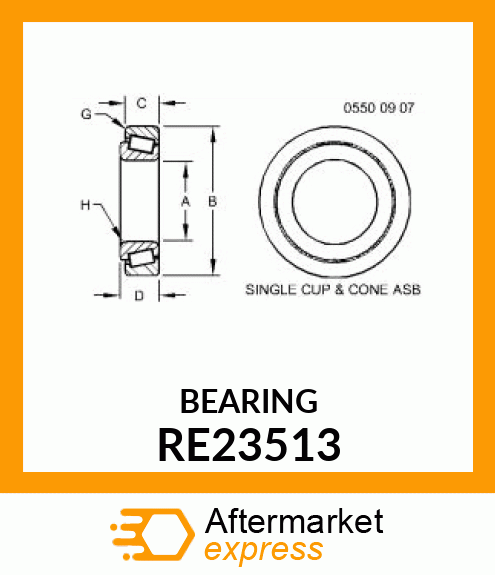 BEARING CONE, BEARING, ASSEMBLY RE23513