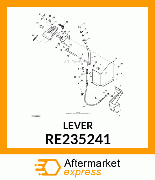 LEVER, LEVER, ASSEMBLY, SCV RE235241