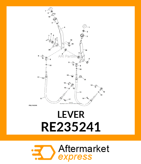 LEVER, LEVER, ASSEMBLY, SCV RE235241