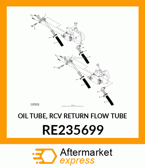 OIL TUBE, RCV RETURN FLOW TUBE RE235699