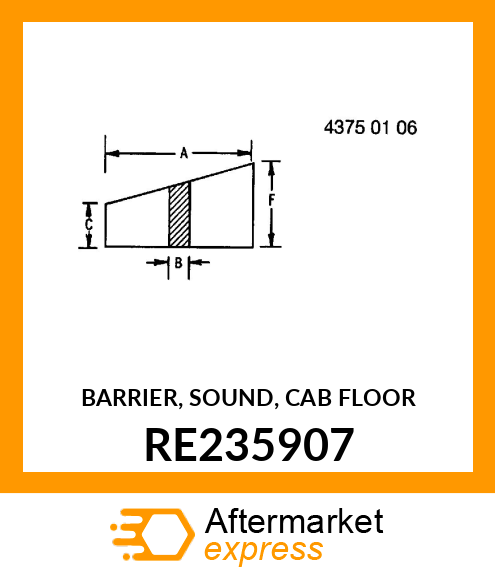 BARRIER, SOUND, CAB FLOOR RE235907