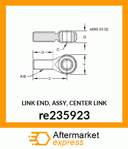 LINK END, ASSY, CENTER LINK re235923