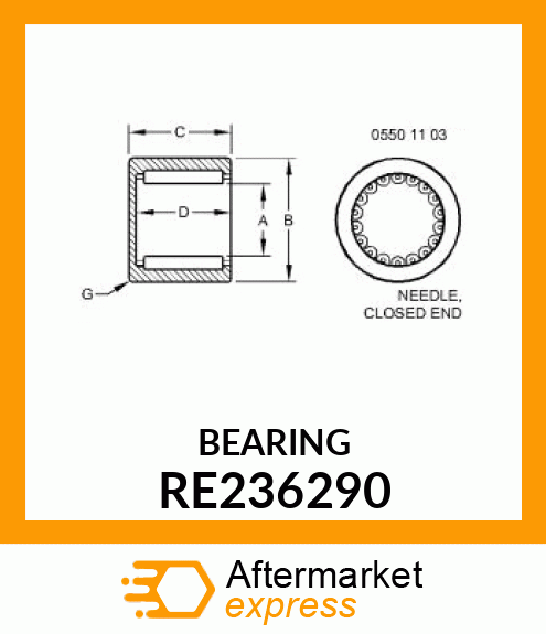 NEEDLE BEARING RE236290