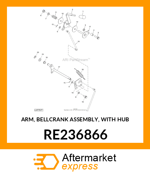 ARM, BELLCRANK ASSEMBLY, WITH HUB RE236866