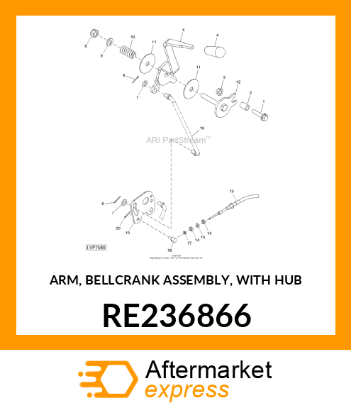 ARM, BELLCRANK ASSEMBLY, WITH HUB RE236866