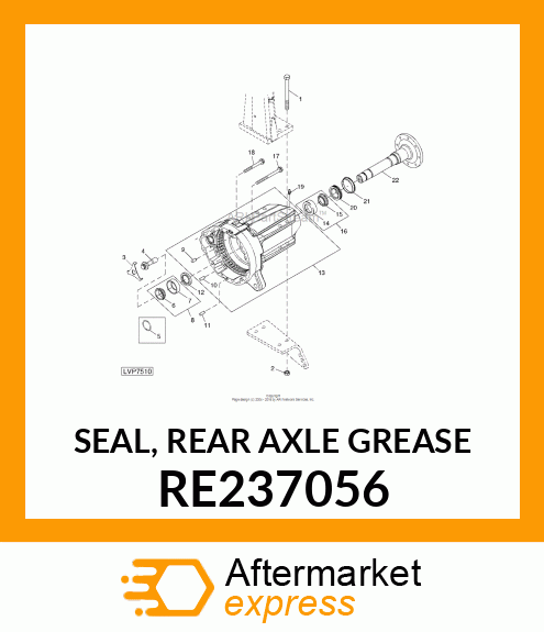 SEAL, REAR AXLE GREASE RE237056