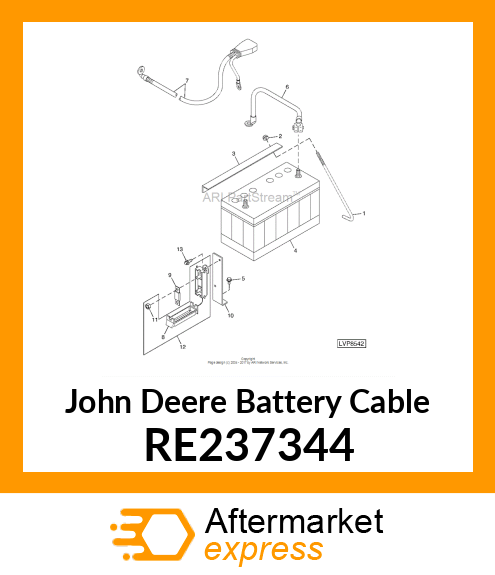 BATTERY CABLE, (5X25 4045 POSITIVE) RE237344