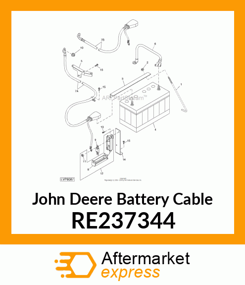 BATTERY CABLE, (5X25 4045 POSITIVE) RE237344