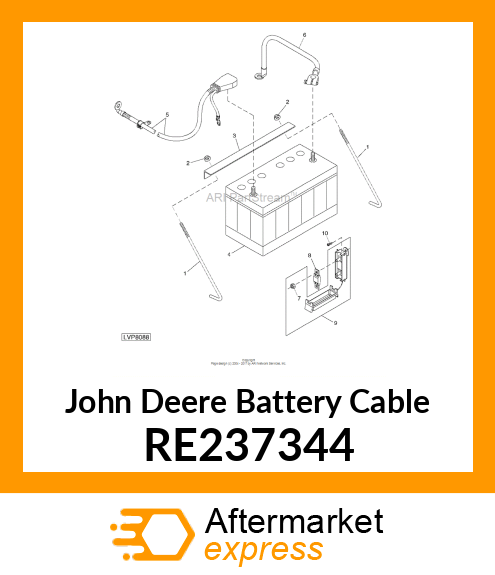 BATTERY CABLE, (5X25 4045 POSITIVE) RE237344