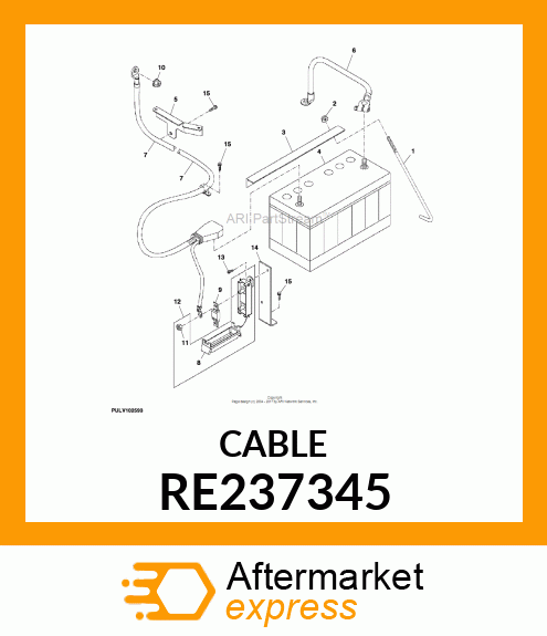 BATTERY CABLE, (5X25 NEGATIVE) RE237345