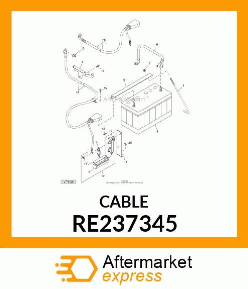 BATTERY CABLE, (5X25 NEGATIVE) RE237345