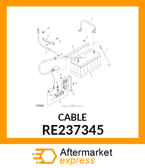 BATTERY CABLE, (5X25 NEGATIVE) RE237345