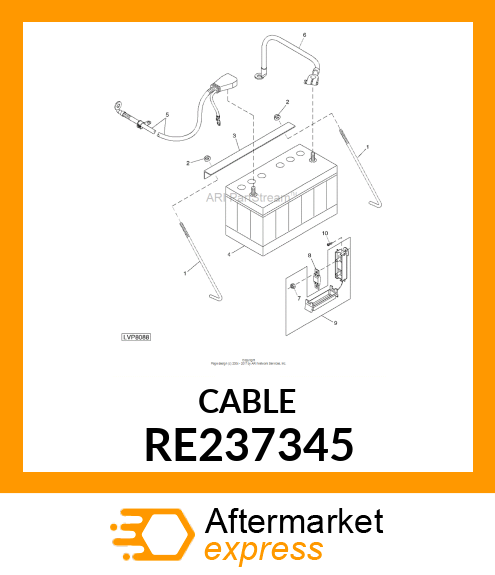 BATTERY CABLE, (5X25 NEGATIVE) RE237345