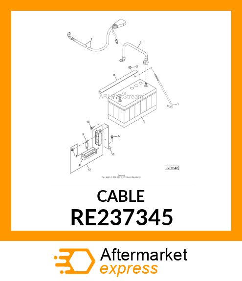 BATTERY CABLE, (5X25 NEGATIVE) RE237345