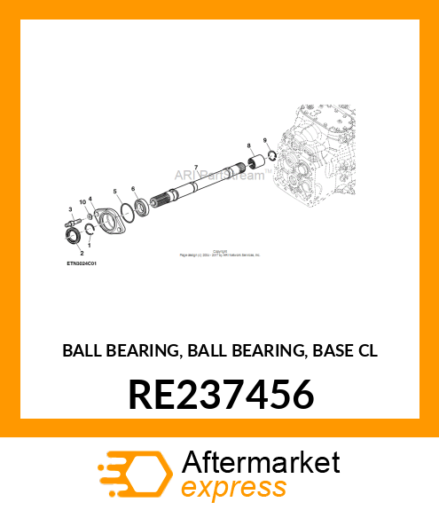 BALL BEARING, BALL BEARING, BASE CL RE237456