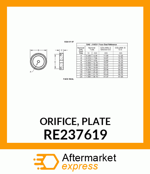 ORIFICE, PLATE RE237619