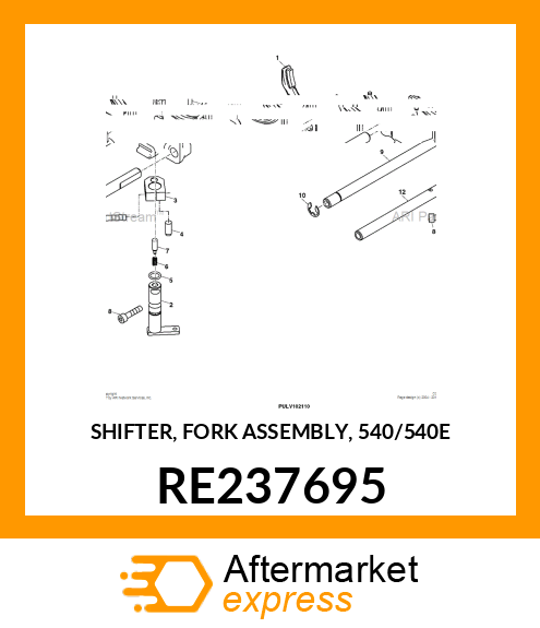 SHIFTER, FORK ASSEMBLY, 540/540E RE237695