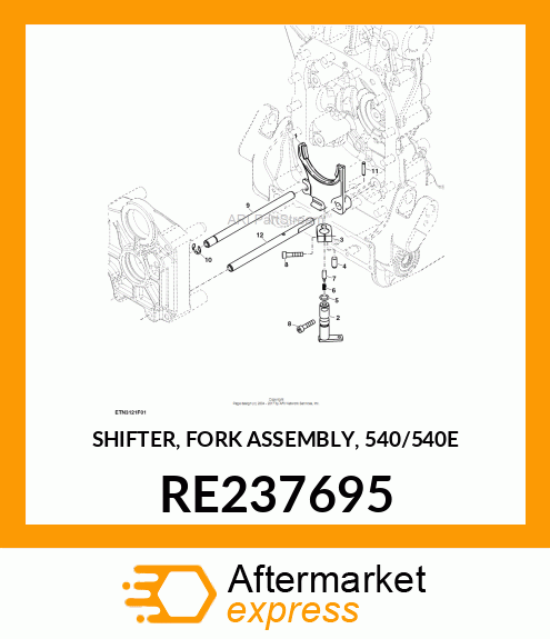 SHIFTER, FORK ASSEMBLY, 540/540E RE237695