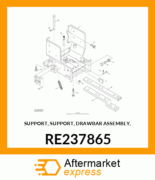 SUPPORT, SUPPORT, DRAWBAR ASSEMBLY, RE237865