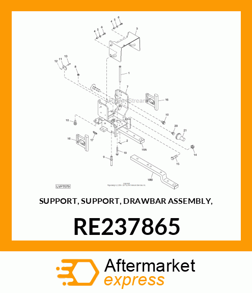 SUPPORT, SUPPORT, DRAWBAR ASSEMBLY, RE237865