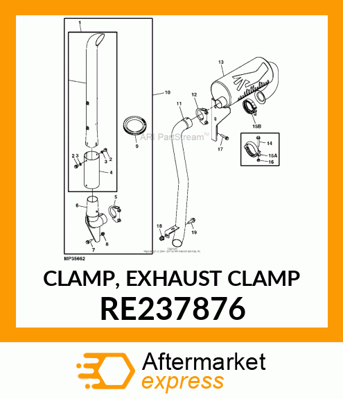 CLAMP, EXHAUST CLAMP RE237876