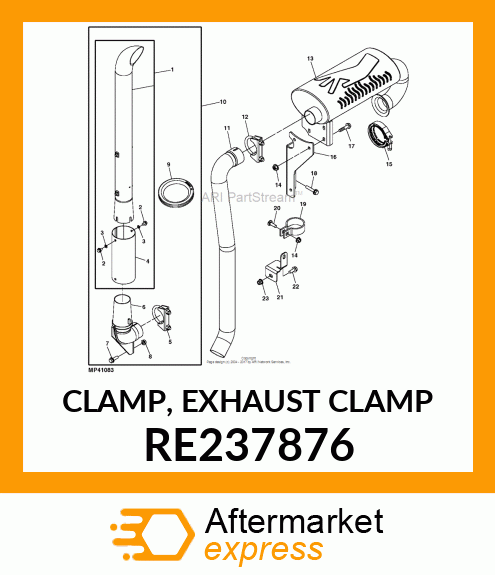 CLAMP, EXHAUST CLAMP RE237876